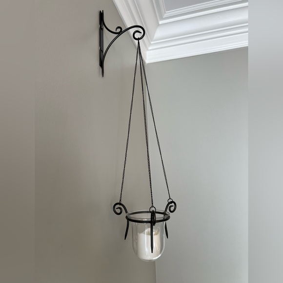 Partylite Brown Metal Hanging Candle Holder PAIR - Picture 2 of 5